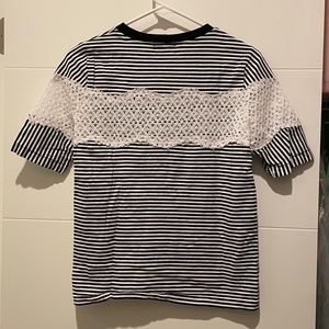 Opening Ceremony Striped T Tee Shirt Blouse Top S small crochet minimalist boho